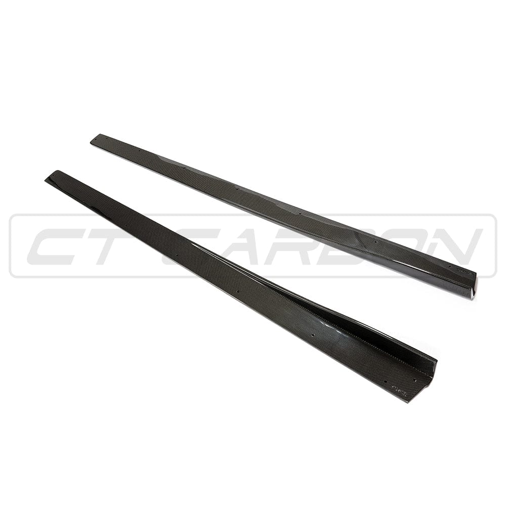 CT Carbon BMW M3/M4 F80 F82 F83 (F8X) Carbon Fibre Side Skirts, 3D-Style Gloss | Side Skirt Extensions, Side Blades, Rocker/Sill Extensions | Fits 2014-2020 M3 Saloon, M4 Coupe & Convertible