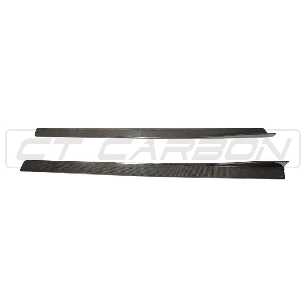CT Carbon BMW M3/M4 F80 F82 F83 (F8X) Carbon Fibre Side Skirts, 3D-Style Gloss | Side Skirt Extensions, Side Blades, Rocker/Sill Extensions | Fits 2014-2020 M3 Saloon, M4 Coupe & Convertible