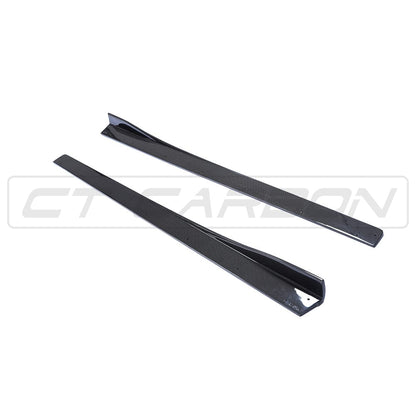 CT Carbon BMW M3/M4 F80 F82 F83 (F8X) Carbon Fibre Side Skirts, 3D-Style Gloss | Side Skirt Extensions, Side Blades, Rocker/Sill Extensions | Fits 2014-2020 M3 Saloon, M4 Coupe & Convertible