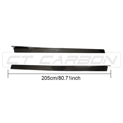 BMW M3/M4 F80 F82 F83 Carbon Fibre Side Skirts / Side Skirt Extensions | Side Splitters, Sill & Rocker Panel Extensions | 3D Style Gloss | M Performance Look | F8X Aero Side Blades 2014–2020 | CT Carbon