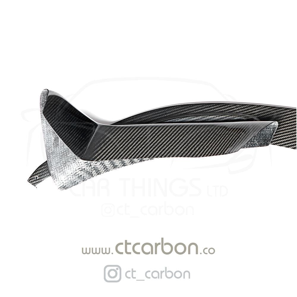 CT Carbon BMW M3/M4 F80 F82 F83 2014-2020 Carbon Fibre Front Lip Splitter (3-Piece) - M Performance/MP Style Chin Spoiler Front Bumper Lip Aero Kit - Fits M3 Saloon & M4 Coupe/Convertible
