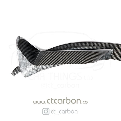 CT Carbon BMW M3/M4 F80 F82 F83 2014-2020 Carbon Fibre Front Lip Splitter (3-Piece) - M Performance/MP Style Chin Spoiler Front Bumper Lip Aero Kit - Fits M3 Saloon & M4 Coupe/Convertible