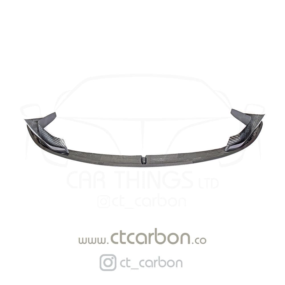 CT Carbon BMW M3/M4 F80 F82 F83 2014-2020 Carbon Fibre Front Lip Splitter (3-Piece) - M Performance/MP Style Chin Spoiler Front Bumper Lip Aero Kit - Fits M3 Saloon & M4 Coupe/Convertible