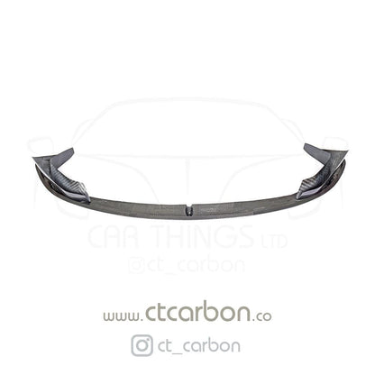 CT Carbon BMW M3/M4 F80 F82 F83 2014-2020 Carbon Fibre Front Lip Splitter (3-Piece) - M Performance/MP Style Chin Spoiler Front Bumper Lip Aero Kit - Fits M3 Saloon & M4 Coupe/Convertible