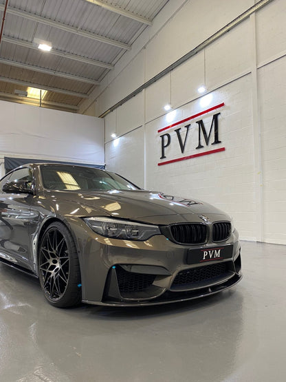 CT Carbon BMW M3/M4 F80 F82 F83 2014-2020 Carbon Fibre Front Lip Splitter (3-Piece) - M Performance/MP Style Chin Spoiler Front Bumper Lip Aero Kit - Fits M3 Saloon & M4 Coupe/Convertible