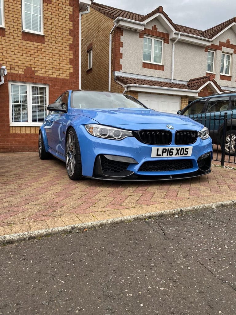 CT Carbon BMW M3/M4 F80 F82 F83 2014-2020 Carbon Fibre Front Lip Splitter (3-Piece) - M Performance/MP Style Chin Spoiler Front Bumper Lip Aero Kit - Fits M3 Saloon & M4 Coupe/Convertible