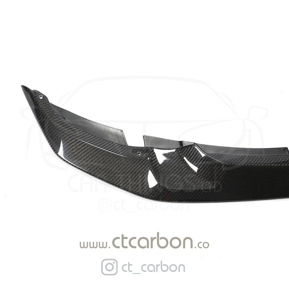 BMW M3/M4 F80 F82 F83 2014-2020 Carbon Fibre (Fiber) Front Lip Splitter Spoiler - GTS Style, M Performance Look, Gloss Carbon, F8x Bumper Lip, fits M3 Sedan/Saloon, M4 Coupe & Convertible