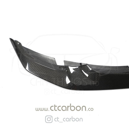 BMW M3/M4 F80 F82 F83 2014-2020 Carbon Fibre (Fiber) Front Lip Splitter Spoiler - GTS Style, M Performance Look, Gloss Carbon, F8x Bumper Lip, fits M3 Sedan/Saloon, M4 Coupe & Convertible