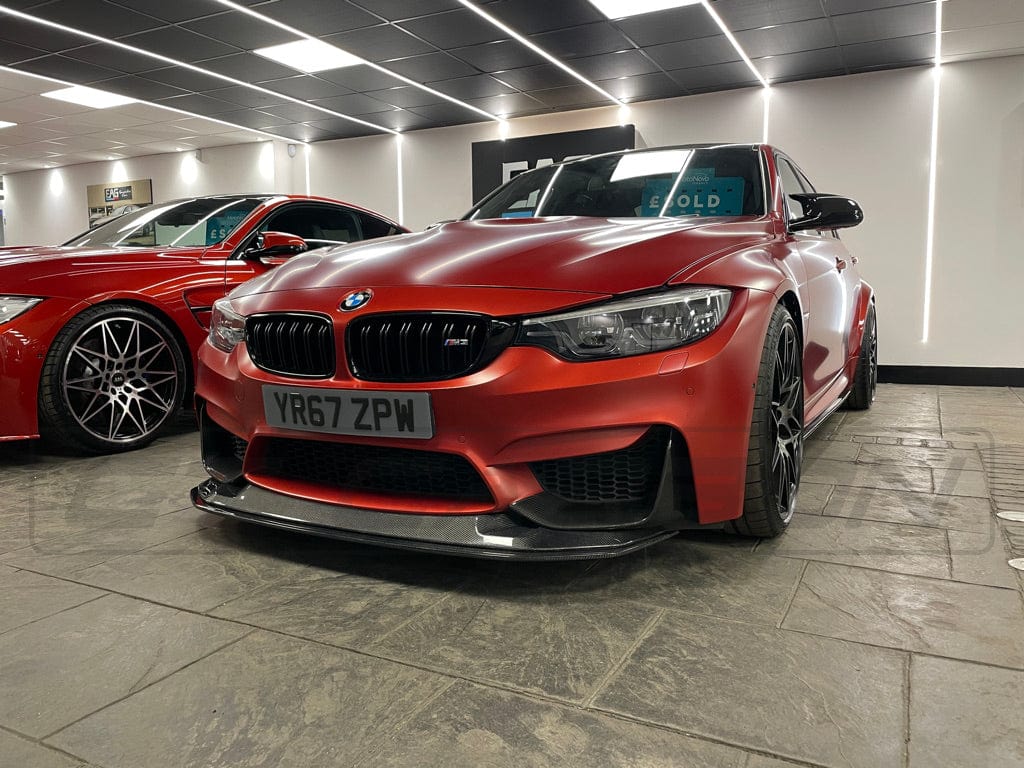 BMW M3/M4 F80 F82 F83 Carbon Fibre/Carbon Fiber Front Lip | GTS Style Front Splitter/Front Spoiler | Gloss Carbon Bumper Lip | CT Carbon F8X (2014-2020) M Performance Look