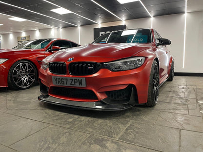 BMW M3/M4 F80 F82 F83 2014-2020 Carbon Fibre (Fiber) Front Lip Splitter Spoiler - GTS Style, M Performance Look, Gloss Carbon, F8x Bumper Lip, fits M3 Sedan/Saloon, M4 Coupe & Convertible