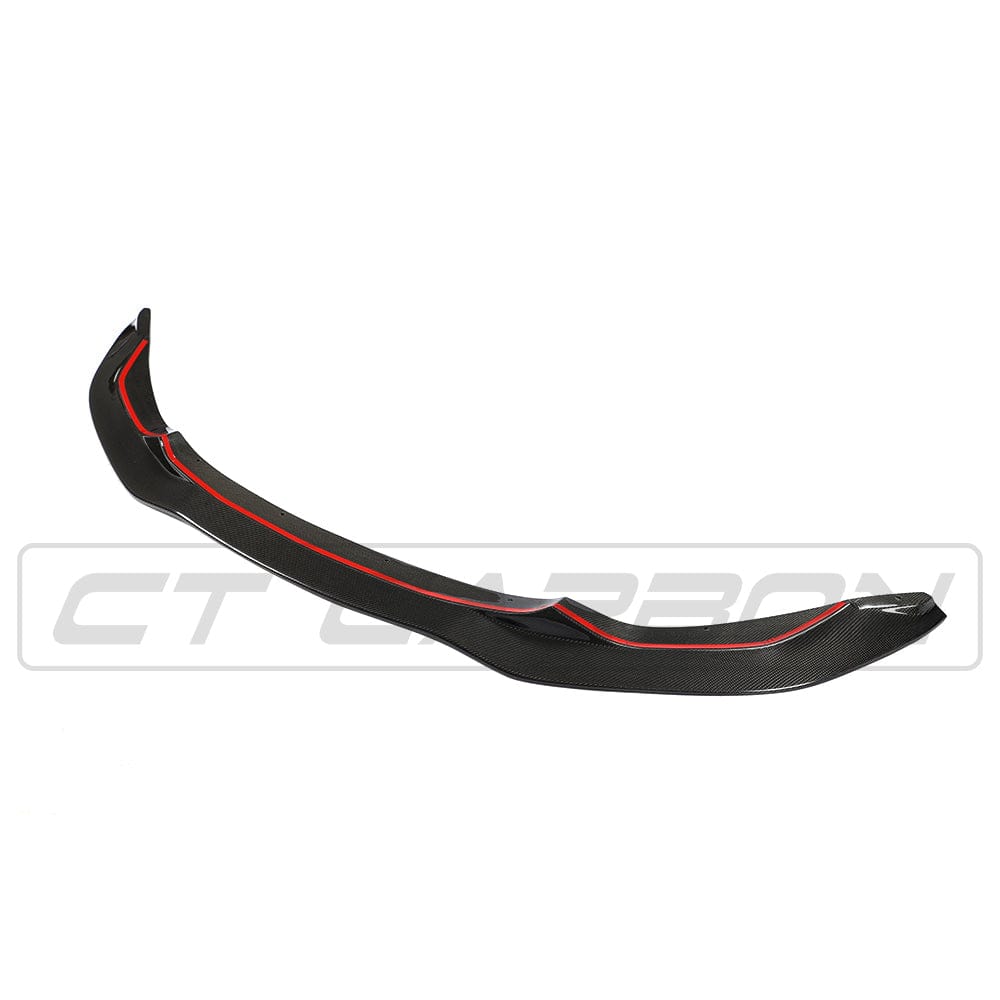 BMW M3/M4 F8X F80 F82 F83 (2014-2020) PS Style Real Carbon Fibre/Fiber Front Lip Splitter Spoiler, Gloss | CT Carbon – M Performance Style Front Bumper Chin Spoiler