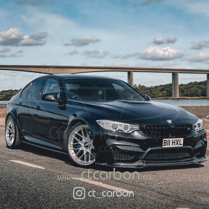 BMW M3/M4 F80 F82 F83 (2014-2020) Carbon Fibre/Carbon Fiber Front Lip Splitter Spoiler - V Style Chin Spoiler, Front Bumper Lip, Lower Splitter, F8X Aero Lip