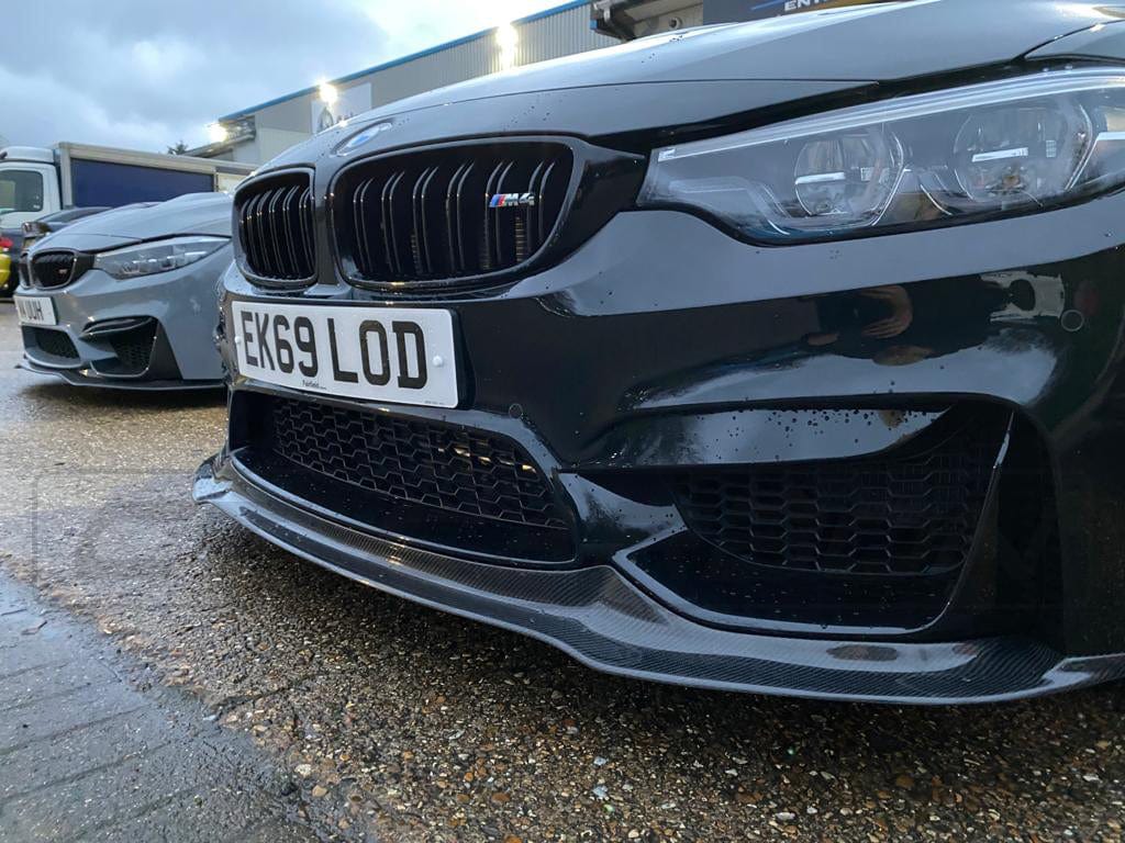 BMW M3/M4 F80 F82 F83 (2014-2020) Carbon Fibre/Carbon Fiber Front Lip Splitter Spoiler - V Style Chin Spoiler, Front Bumper Lip, Lower Splitter, F8X Aero Lip