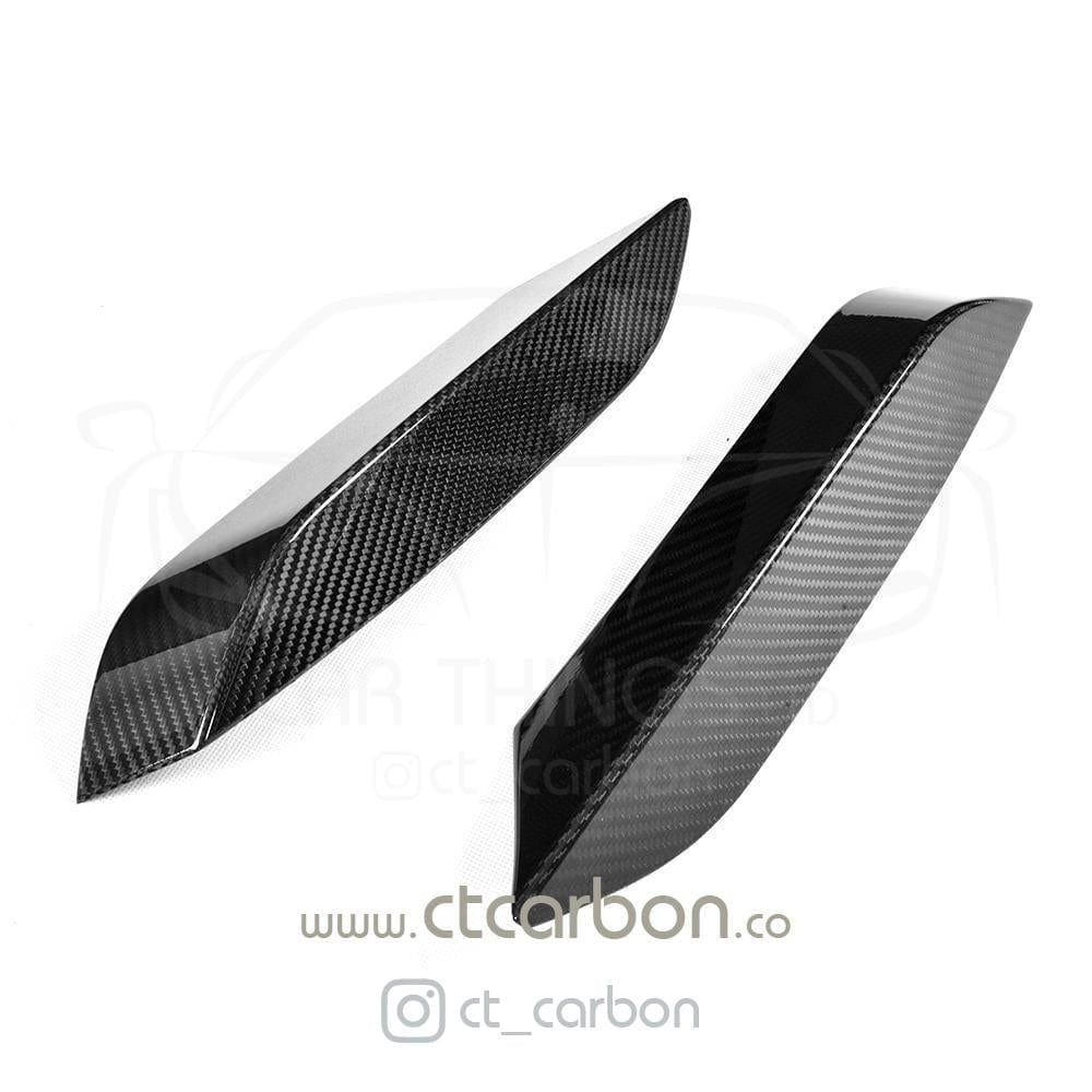 BMW M3/M4 F8X F80 F82 F83 (2014-2020) Front Bumper Canards - Carbon Fibre/Carbon Fiber Dive Planes, Winglets & Corner Fins - Upper Aero Kit by CT Carbon - M Performance Style