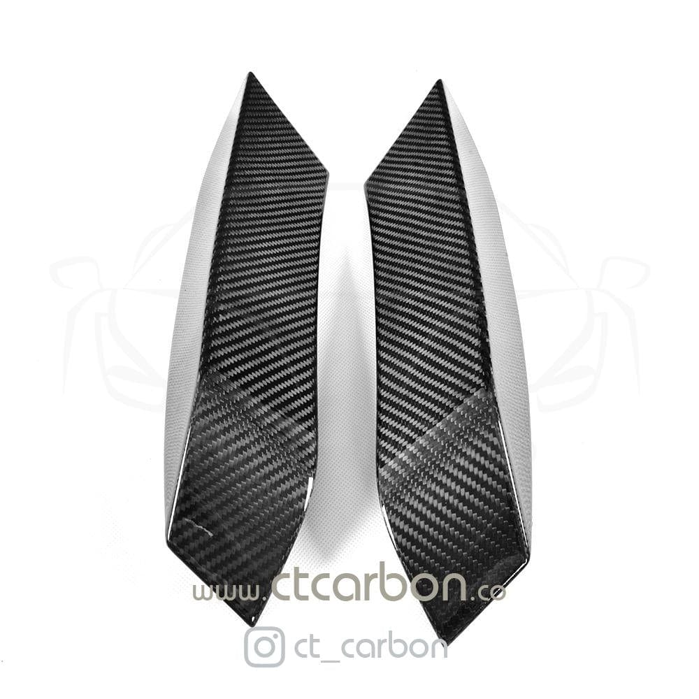 BMW M3 M4 F80 F82 F83 2014-2020 Carbon Fibre/Carbon Fiber Front Bumper Upper Corner Canards - Dive Planes Aero Fins Winglets - M Performance Style by CT Carbon - Fits F80 M3, F82/F83 M4 Coupe & Convertible