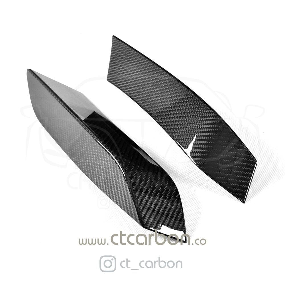 BMW M3/M4 F80 F82 F83 (2014-2020) Upper Front Bumper Carbon Fibre/Carbon Fiber Canards - Dive Planes, Aero Fins, Bumper Wings | F8X Pre-LCI/LCI