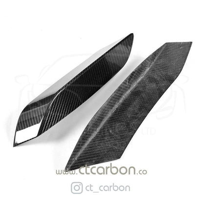 BMW M3/M4 F80 F82 F83 (2014-2020) Upper Front Bumper Carbon Fibre/Carbon Fiber Canards - Dive Planes, Aero Fins, Bumper Wings | F8X Pre-LCI/LCI