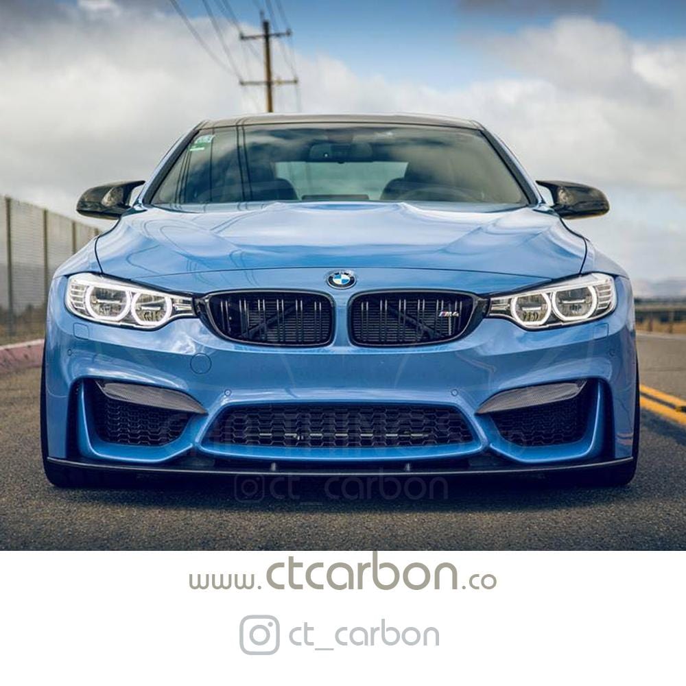 BMW M3/M4 F8X F80 F82 F83 (2014-2020) Front Bumper Canards - Carbon Fibre/Carbon Fiber Dive Planes, Winglets & Corner Fins - Upper Aero Kit by CT Carbon - M Performance Style