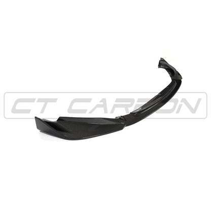 BMW M3 & M4 G80 G81 G82 G83 G8X 2021+ Carbon Fibre/Carbon Fiber Front Lip Splitter V2 by CT Design - Prepreg Dry Carbon Chin Spoiler, Front Bumper Lip, OEM-Style Replacement