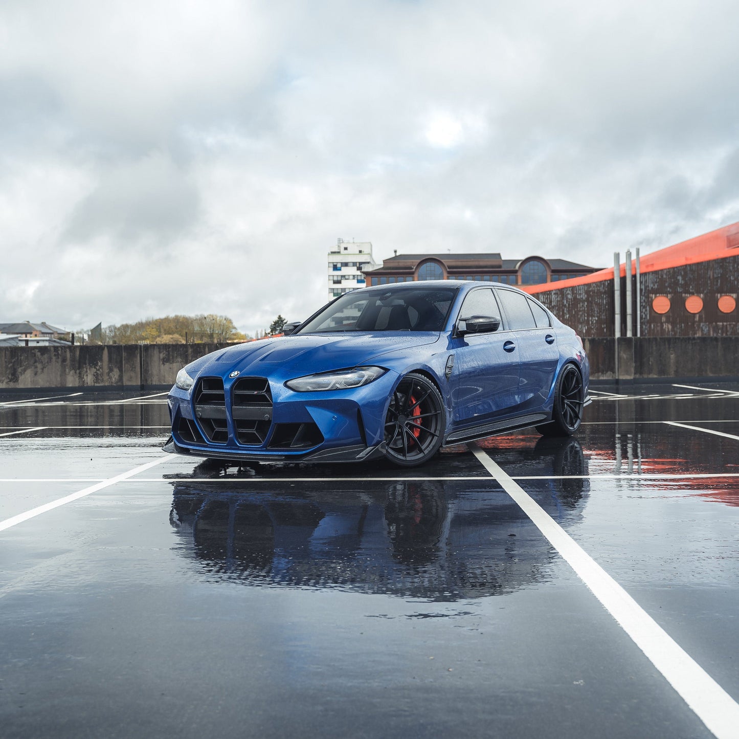 BMW M3/M4 G80 G81 G82 G83 G8X Carbon Fibre (Carbon Fiber) Front Lip Splitter Kit | V2 Style Front Spoiler Bumper Lip Extension | 2021+ Pre-Preg Carbon Front Aero OEM+ Fit