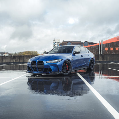 BMW M3/M4 G80 G81 G82 G83 G8X Carbon Fibre (Carbon Fiber) Front Lip Splitter Kit | V2 Style Front Spoiler Bumper Lip Extension | 2021+ Pre-Preg Carbon Front Aero OEM+ Fit