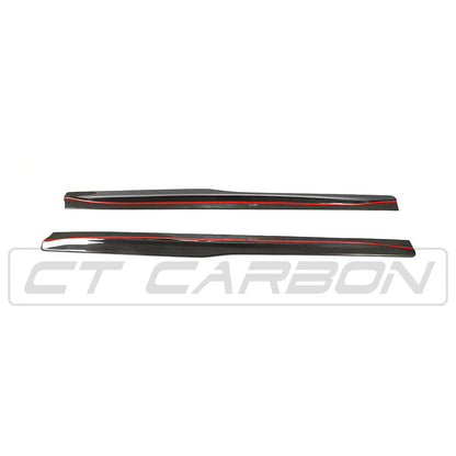 BMW M4 F82/F83 (2014–2020) Carbon Fibre (Carbon Fiber) Side Skirts PS Style/PS Design – Side Skirt Extensions, Side Blades, Rocker Panel/Sill Extensions – Coupe & Convertible – CT Carbon OEM+