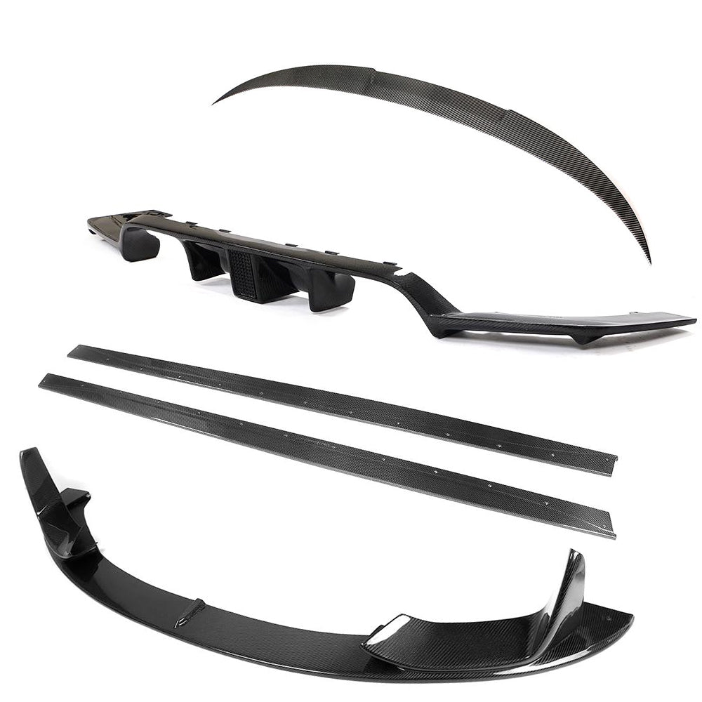 BMW M4 F83 Convertible/Cabriolet Carbon Fibre/Carbon Fiber Body Kit DTM Style - Complete Aero Pack 2014-2020 - M Performance Look Front Lip Splitter, Side Skirts, V-Style Boot/Trunk Spoiler & Rear Diffuser
