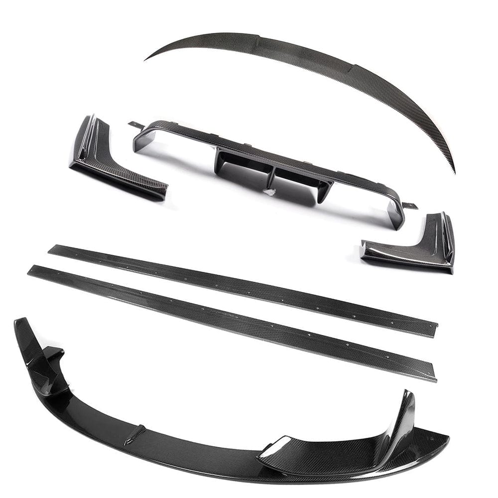 BMW M4 F83 Convertible Cabriolet Carbon Fibre/Carbon Fiber Full Body/Aero Kit - CT Carbon V Design V1 - M Performance Style: Front Lip Splitter, Side Skirt Extensions, V Boot Lip Spoiler & Rear Diffuser - Fits 2014-2020