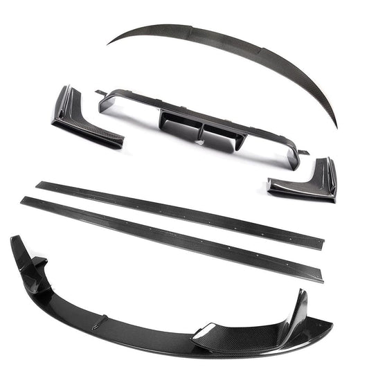 BMW M4 F83 Convertible Cabriolet Carbon Fibre/Carbon Fiber Full Body/Aero Kit - CT Carbon V Design V1 - M Performance Style: Front Lip Splitter, Side Skirt Extensions, V Boot Lip Spoiler & Rear Diffuser - Fits 2014-2020