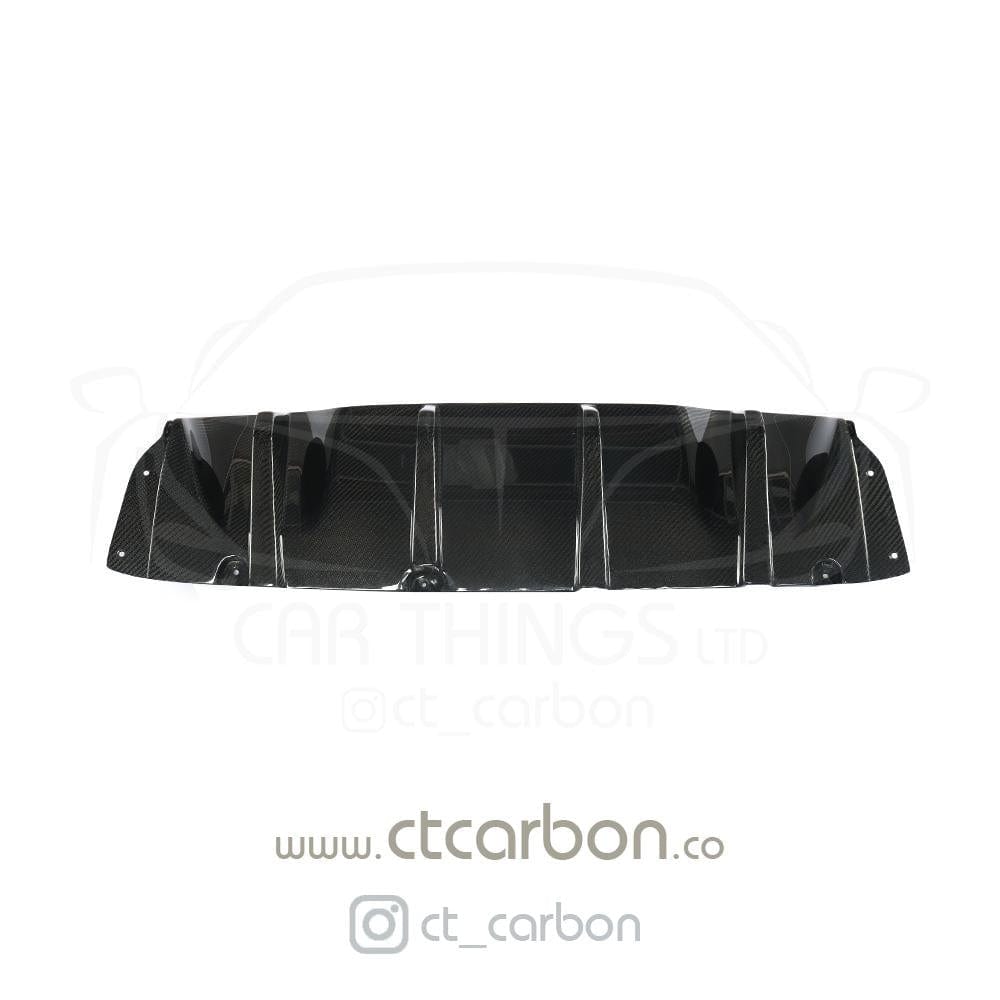 BMW M5 F90 Rear Diffuser MP Style – Gloss Carbon Fibre Valance/Apron Insert | CT Carbon | Fits 2017-2024 Saloon | M Performance Look Rear Bumper Lower Diffuser/Rear Splitter UK