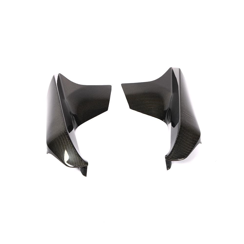 BMW M5 F90 2018–2023 Gloss Carbon Fibre / Fiber Lower Bumper Splitters – M Performance / MP Style Front Lip Spoiler Corners / Canards – Front Bumper Aero Extensions, Lower Valance Trims – CT Carbon