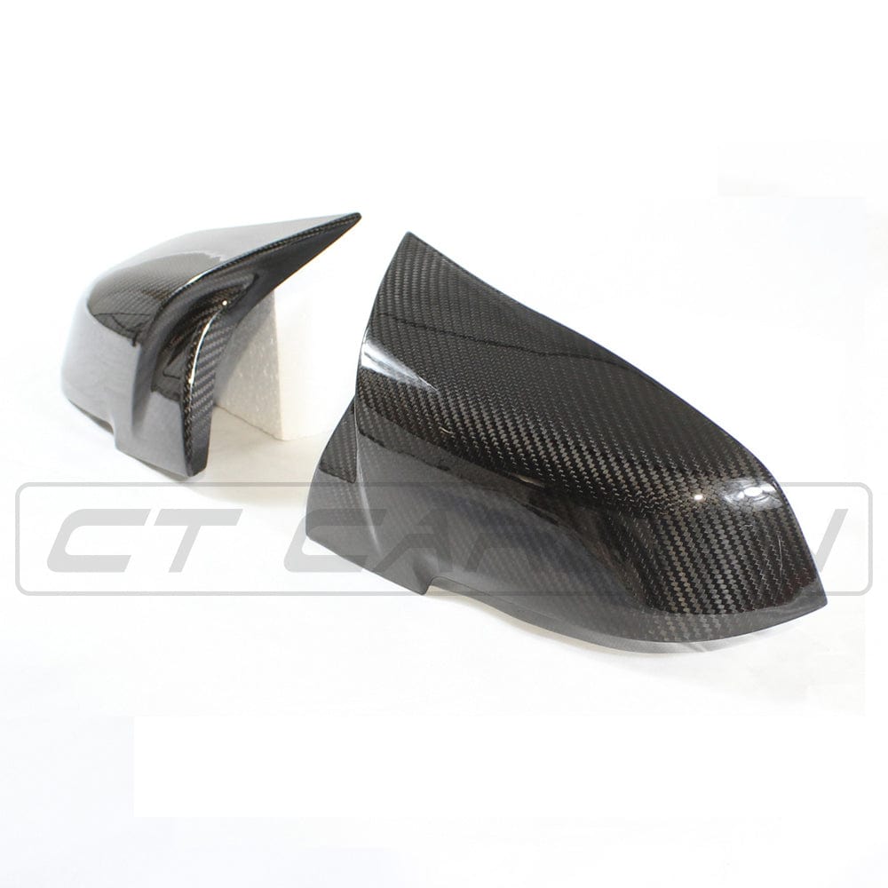 BMW F-Series Dry Prepreg Carbon Fibre Mirror Caps – Wing/Side Door Mirror Covers, M Performance/M Sport Style – 1/2/3/4 Series & M2 (F20 F21 F22 F23 F30 F31 F32 F33 F87, 2015–2020) – OEM+ Replacement Shells by CT Carbon