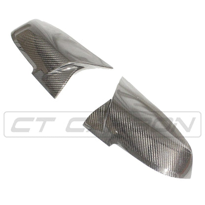 BMW F-Series Carbon Fibre/Fiber Mirror Caps Replacement - Pre-Preg Dry Carbon M Style by CT Carbon - Fits F20 F21 F22 F23 F30 F31 F32 F33 F87 M2 - 1 2 3 4 Series M Sport Wing Mirror Covers/Housings/Shells OEM Fit