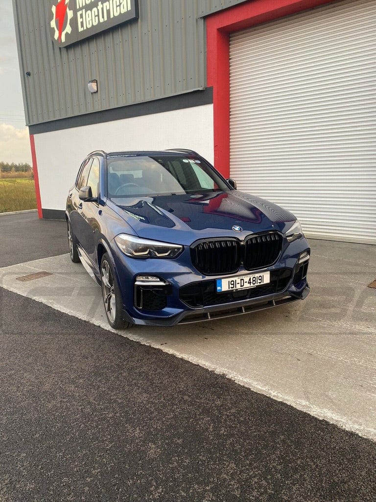 BMW X5 G05 Carbon Fibre Front Lip Splitter Spoiler - Gloss Carbon Front Bumper Lip/Extension, Chin Spoiler, Lower Valance, Aero Front Diffuser Air Dam - 2018+ SUV Body Kit Add-On | CT Design