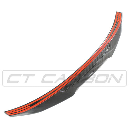 Audi A3/S3/RS3 8Y Saloon Sedan Limousine Carbon Fibre Rear Lip Spoiler - PS Style Ducktail Boot Lid Wing Trunk Decklid Lip (2022-2025) Pre-Preg OEM+ by CT Carbon