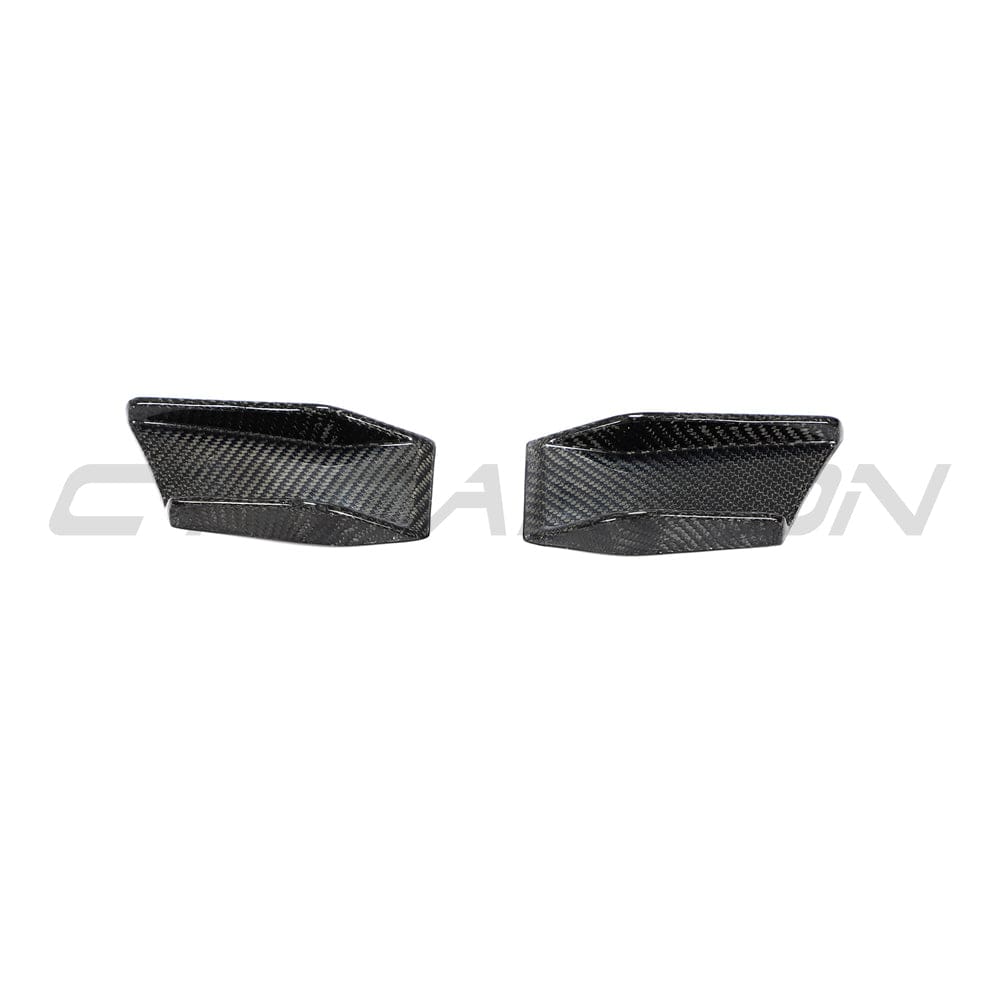 BMW 4 Series G22/G23 2020+ Carbon Fibre Front Bumper Canards / Dive Planes / Winglets by CT Carbon - Gloss Carbon Aero/Corner Fins for Coupe & Convertible (Cabriolet)