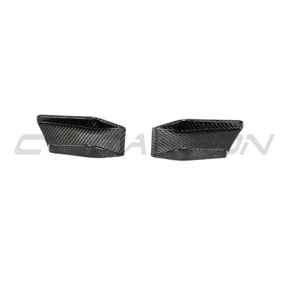 BMW 4 Series G22/G23 2020+ Carbon Fibre Front Bumper Canards / Dive Planes / Winglets by CT Carbon - Gloss Carbon Aero/Corner Fins for Coupe & Convertible (Cabriolet)