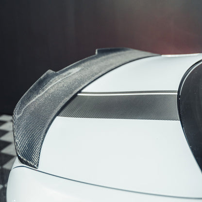 BMW M2/M2 Competition F87 (2015-2021) & 2 Series F22/F23 (2014-2020) Carbon Fibre (Carbon Fiber) Bootlid/Trunk Lip Spoiler - High-Kick Ducktail PS Style Rear Lip for Coupe & Convertible M235i M240i