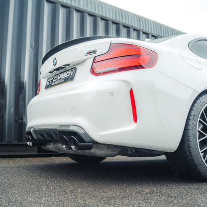 CT Carbon BMW M2/M2C M2 Competition F87 & 2 Series F22 F23 Carbon Fibre (Fiber) Boot/Trunk Lip Spoiler, M Performance MP Style Rear Wing Decklid/Tailgate Lip, 2014–2021 Coupe/Convertible, OEM+ Bootlid Rear Spoiler