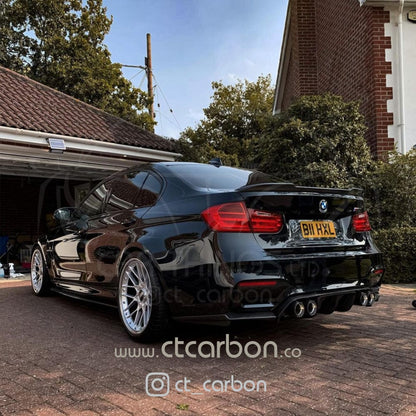 CT Carbon CS Style Rear Boot/Trunk Lip Spoiler for BMW F80 M3 (2014-2020) & F30 3 Series Sedan/Saloon (2011-2019) - Carbon Fibre CFRP Decklid/Bootlid Lip, Rear Boot Spoiler | OEM+ M Performance Look