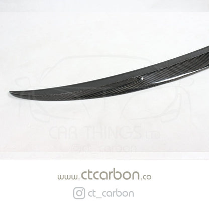 CT Carbon BMW M3 F80 & 3 Series F30 Saloon/Sedan Rear Boot Trunk Lip Spoiler - Gloss Carbon Fibre/Carbon Fiber, M Performance MP Style Decklid Wing - Fits 2011-2019 F30 & 2014-2020 F80