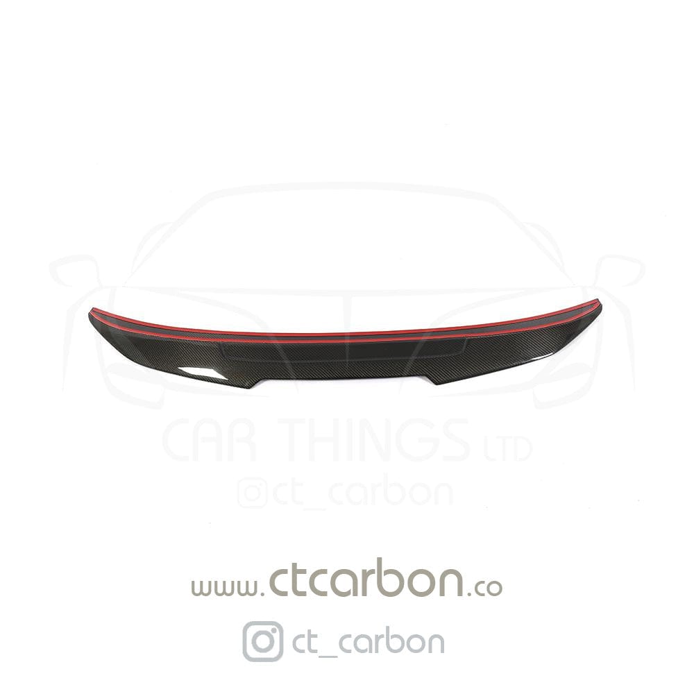 BMW M3 F80 & 3 Series F30 Saloon/Sedan Carbon Fibre Bootlid/Trunk Lip Spoiler - PS/PSM Ducktail Style Rear Lip Wing - Gloss Carbon by CT Carbon (2011-2019 F30, 2014-2020 F80)