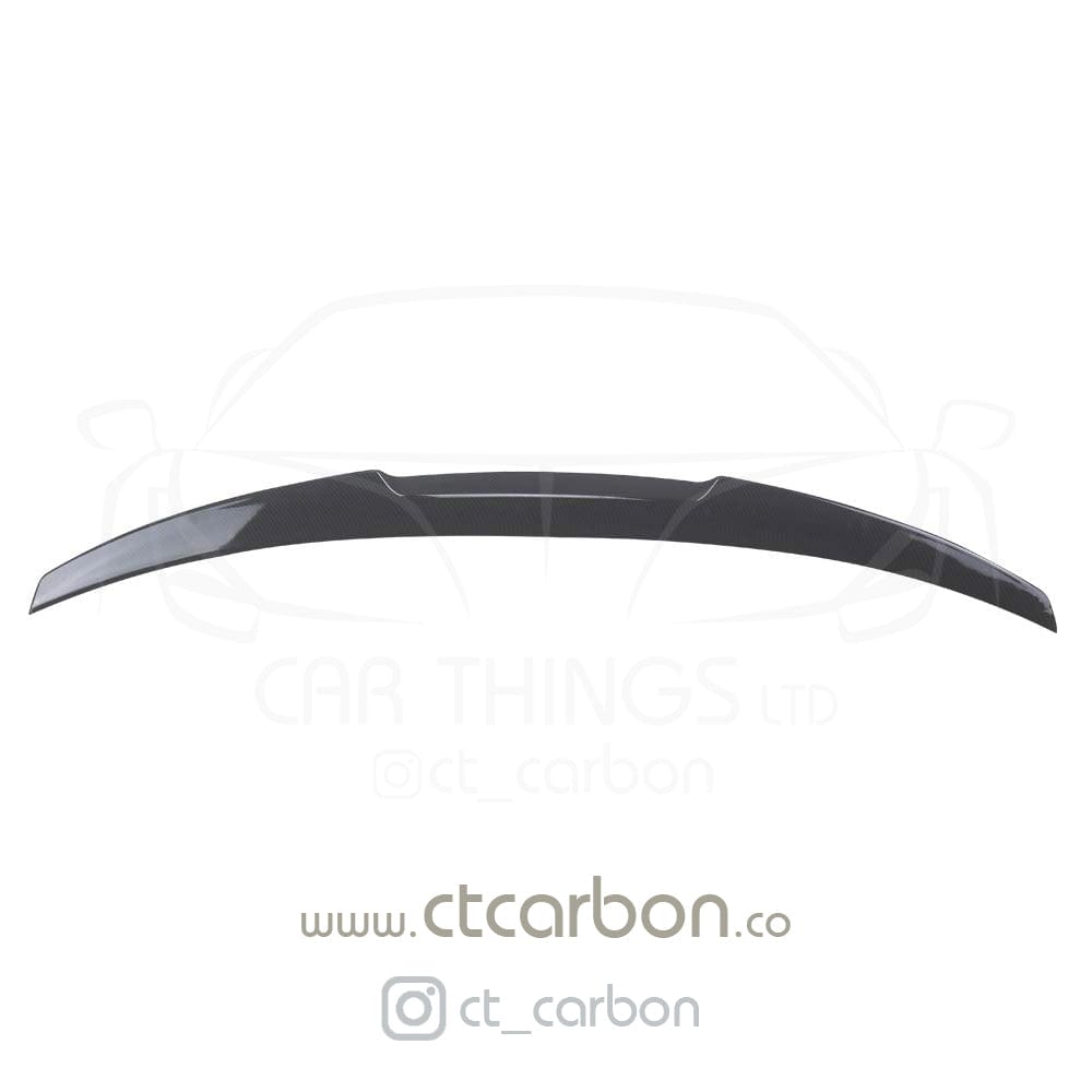 BMW F80 M3 (2014-2020) & F30 3 Series (2011-2019) Saloon/Sedan Carbon Fibre/Fiber V Style Rear Boot/Trunk Lip Spoiler - M4 Style High-Kick Boot Lid Wing - CT Carbon Performance Rear Spoiler