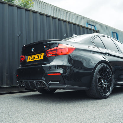 BMW F80 M3 & F30 3 Series Carbon Fibre Boot/Trunk Lip Spoiler - V Style Ducktail, M Performance Style Rear Wing - CT Carbon Gloss CFRP OE Fit (2011-2019 F30 Sedan/Saloon, 2014-2020 F80 M3)