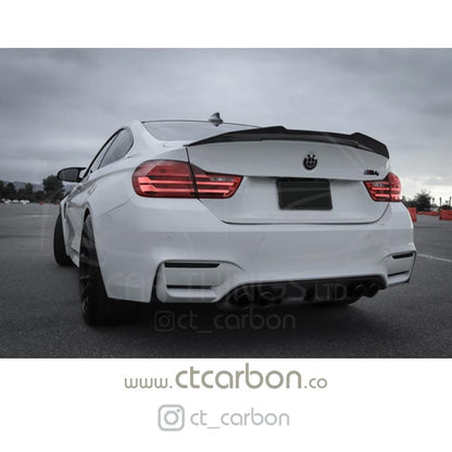 BMW M4 F82 Ducktail Spoiler – Carbon Fibre/Carbon Fiber Trunk/Bootlid Lip Rear Wing, PSM Style – Fits 2014–2020 F82 Coupe – CT Carbon