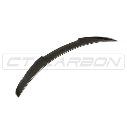 BMW M4 F82 Carbon Fibre/Carbon Fiber Rear Lip Spoiler - M Performance/MP Style Boot Trunk Decklid Wing - Gloss OEM+ - 2014-2020 Coupe - CT Carbon