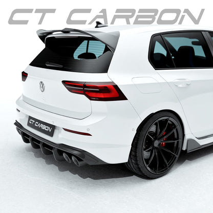 VW Golf R Mk8 (Volkswagen Golf 8 R) 2020+ Carbon Fibre Rear Diffuser – CT Design Prepreg Dry Carbon Rear Valance/Rear Splitter/Rear Bumper Apron/Skirt Underbody Spoiler