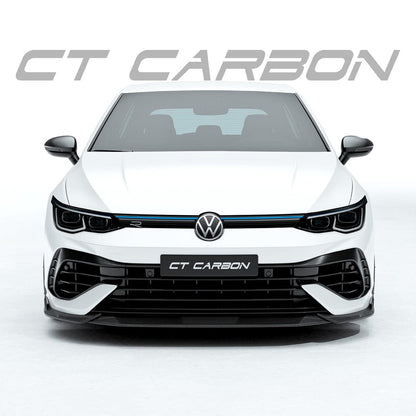 VW Volkswagen Golf R Mk8 (8R) 2020+ Pre-Preg Carbon Fibre (Carbon Fiber) Full Body Kit by CT Design - Complete Aero Styling Pack with Front Lip Splitter, Side Skirt Extensions, Rear Diffuser & Tailgate Spoiler Wing