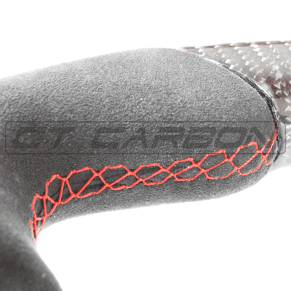 Audi R8 Gen 2 4S (2016-2022) Carbon Fibre/Carbon Fiber Alcantara Flat-Bottom Steering Wheel with LED Shift Lights & Digital Display – CT Carbon Aftermarket Performance Upgrade Replacement R8 V10 UK