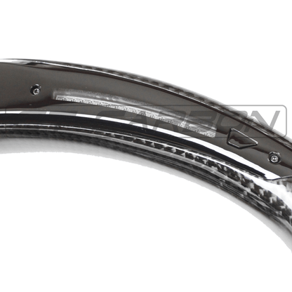 Audi R8 Gen 2 4S (2016-2022) Carbon Fibre/Carbon Fiber Alcantara Flat-Bottom Steering Wheel with LED Shift Lights & Digital Display – CT Carbon Aftermarket Performance Upgrade Replacement R8 V10 UK